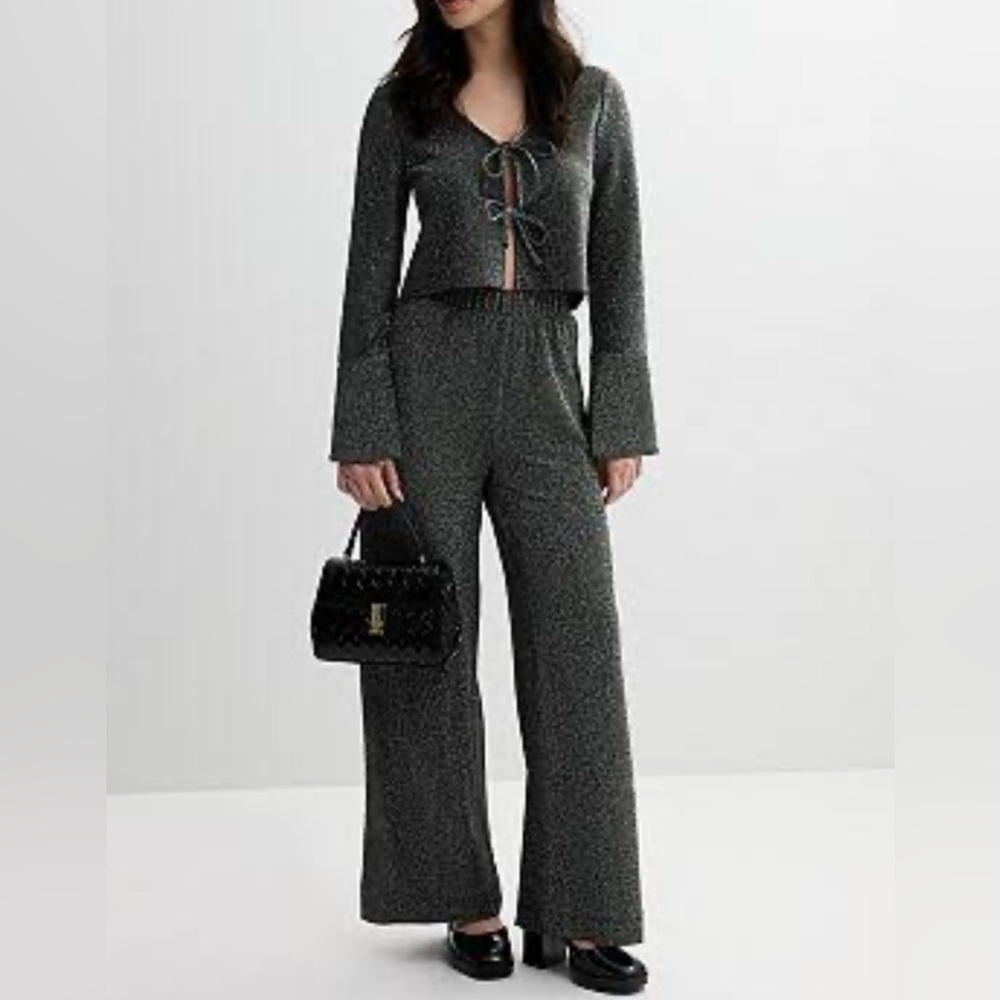 Women’s Juniors Madden Girl 2 Pcs Outfit Tie Cardigan Top And Pants Size Small